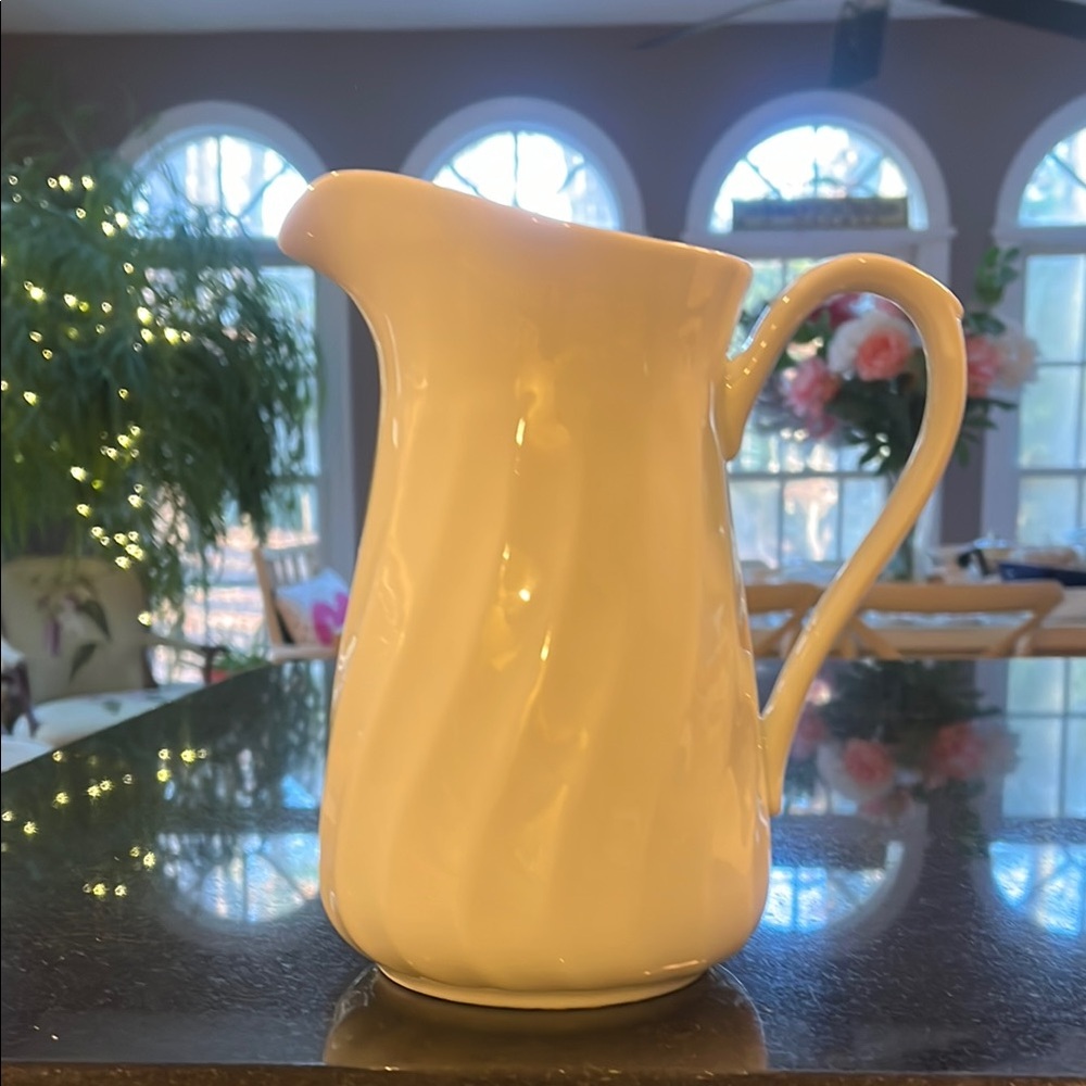 Corning Enhancements White Swirl Pitcher